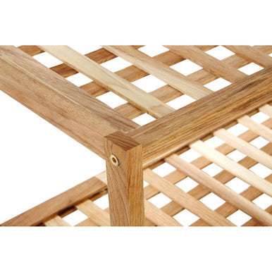 Arla 2 Tier Walnut Wood Shoe Rack