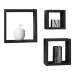 Kayli Set Of Three Black Wall Cubes