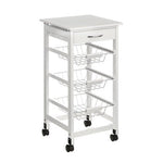 Harlow Glenn White Veneer Finish Kitchen Trolley