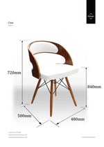 Parkar White Leather Effect Chair with Curved Back