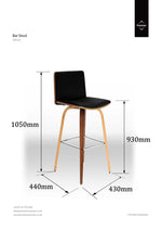 Parkar Black Leather Effect Bar Chair