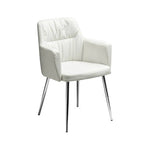 Merrik White Leather Effect Dining Chair