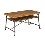 Foundry Fir Wood Dining Table with Shelf