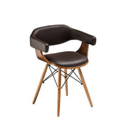 Parkar Brown Leather Effect and Beech Wood Chair