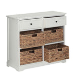 Vermont Ivory 2 Drawer 4 Baskets Cabinet