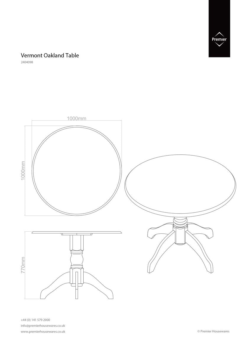 Vermont Oakland Table