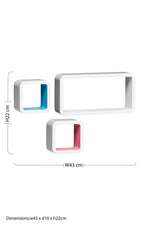 Set Of Three Varied White Wall Cubes