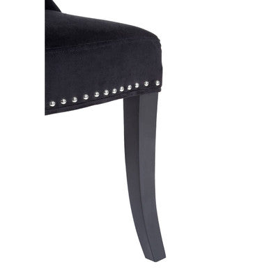 Regents Park Black Cotton Velvet Dining Chair