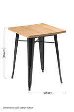 Algate Black Side Table in Powder Coated Metal and Wood