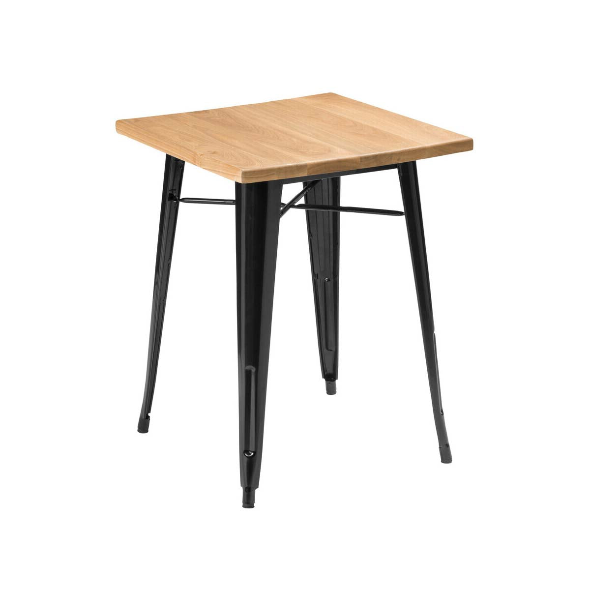Algate Black Side Table in Powder Coated Metal and Wood