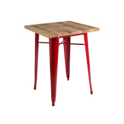 Algate Red Side Table in Powder Coated Metal and Wood