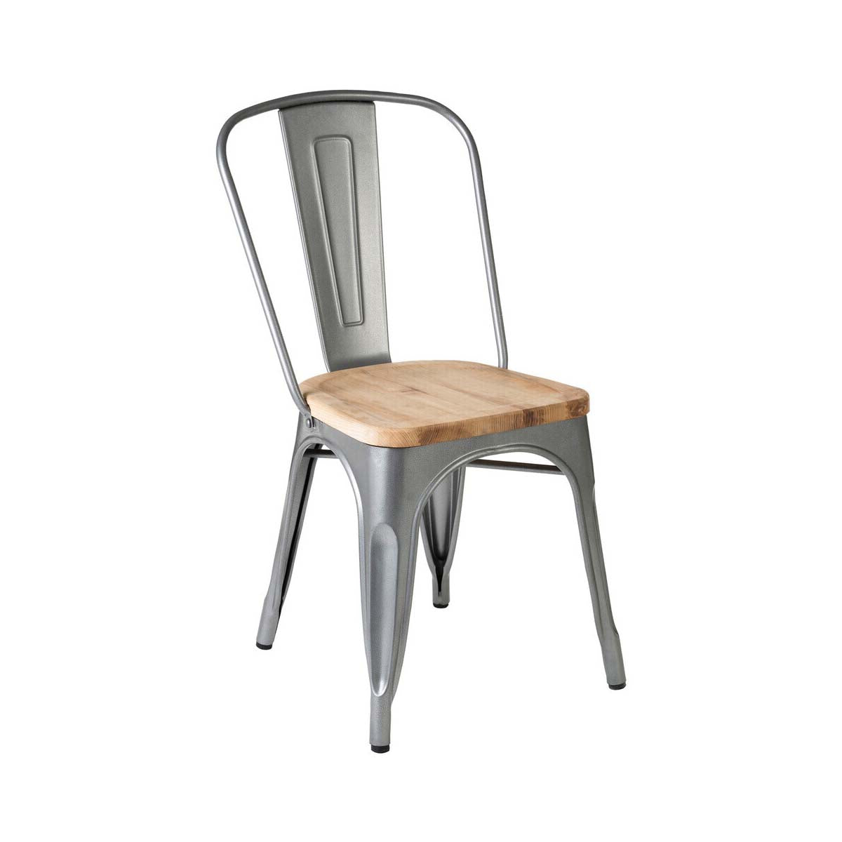 Aldgate Silver Chair in Powder Coated Metal and Wood