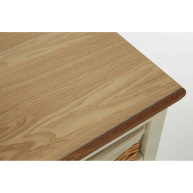 Dorset Cream 3 Door Sideboard with Rattan Baskets