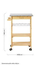 Harlow Glenn Pinewood Large Kitchen Trolley