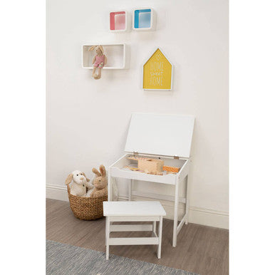 Jordan Childrens White Desk And Stool