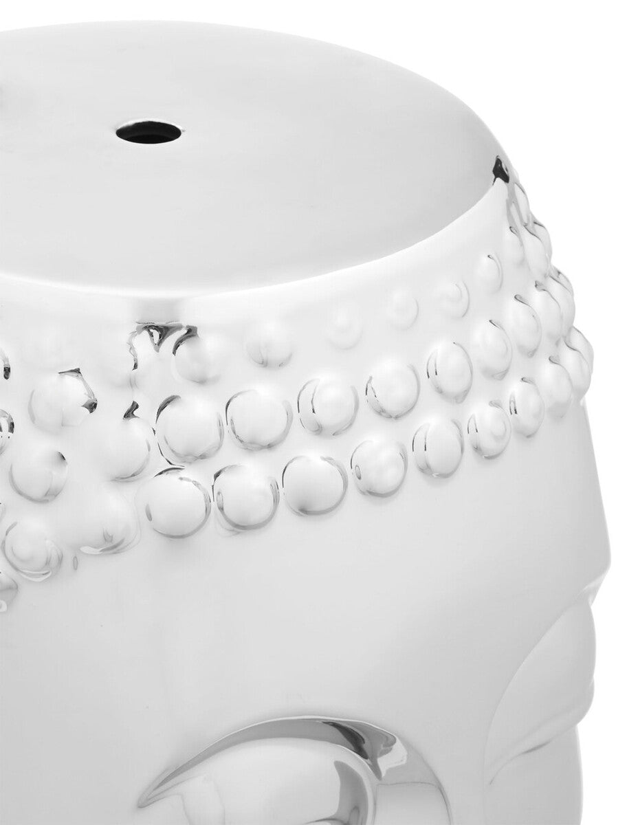 Torcello Complements Silver Buddha Ceramic Side Table