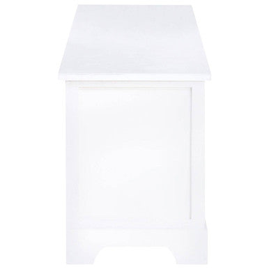 New England White Storage Bench with 4 Drawers