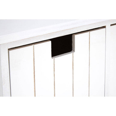 New England White Storage Bench with 4 Drawers