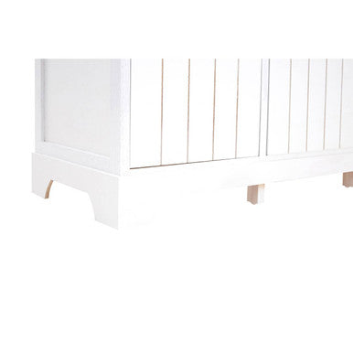 New England White Storage Bench with 4 Drawers