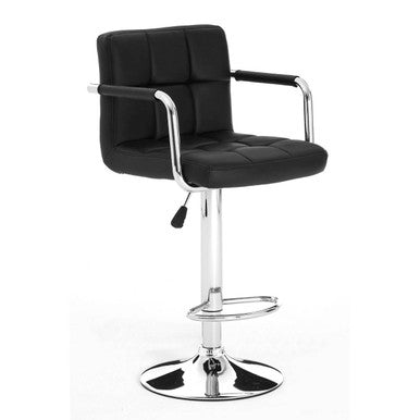 Starz Black Leather Effect Bar Chair