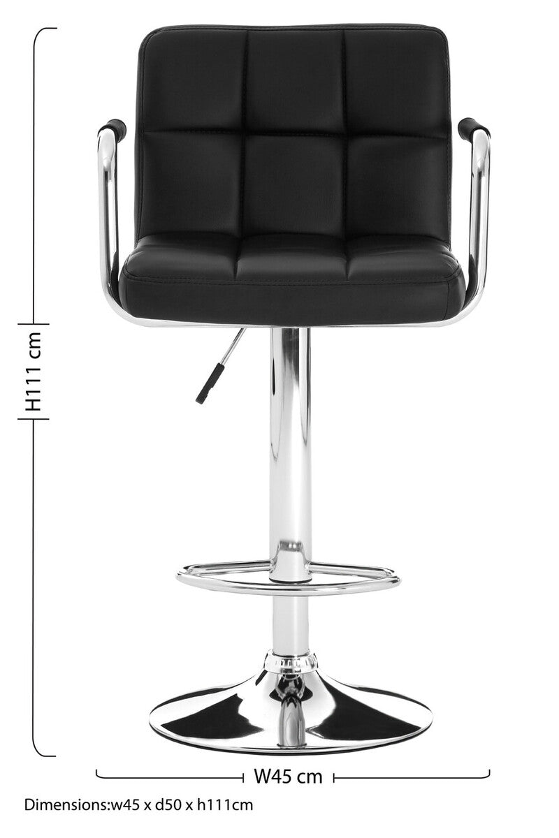Starz Black Leather Effect Bar Chair