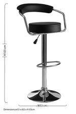 Scala Black Leather Effect Bar Chair