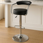 Scala Black Leather Effect Bar Chair