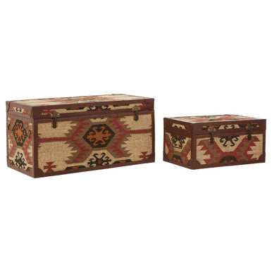 Set Of 2 Multi Print Storage Trunks