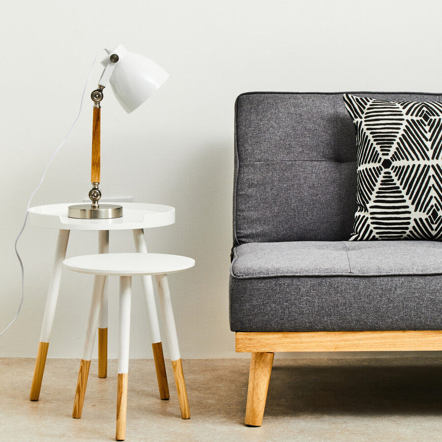 Viborg Set Of Two White Round Side Tables