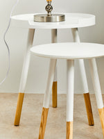Viborg Set Of Two White Round Side Tables