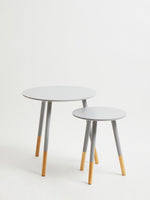 Viborg Set Of Two Grey Round Side Tables