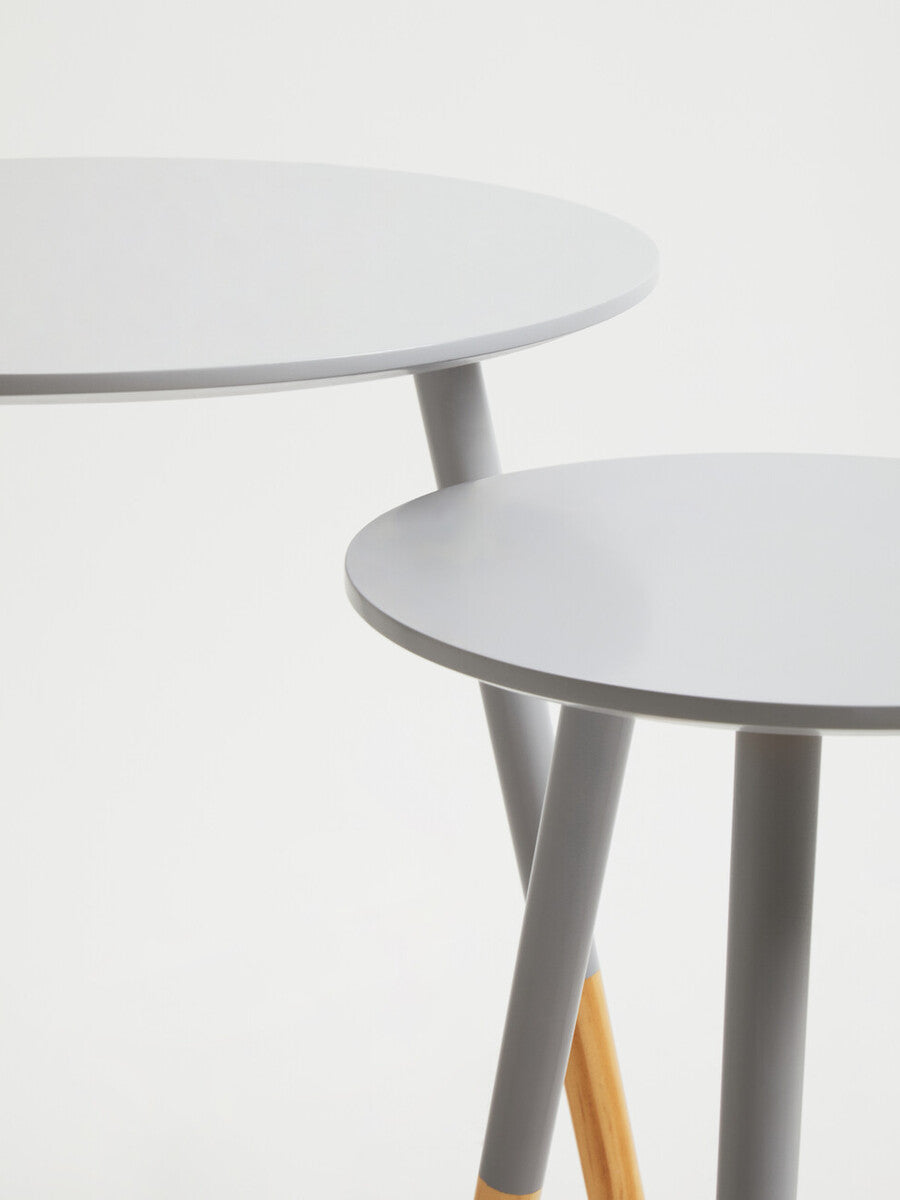 Viborg Set Of Two Grey Round Side Tables