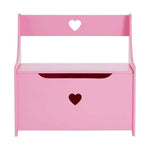 Kids Pink Heart Design Storage Box And Seat