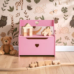 Kids Pink Heart Design Storage Box And Seat