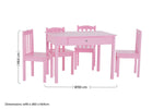 Kids 5 Piece Pink Table And Chair Set