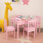 Kids 5 Piece Pink Table And Chair Set
