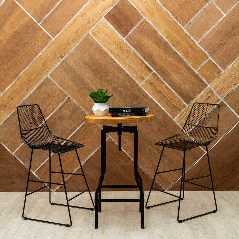 New Foundry Ash Veneer Bar Table