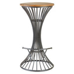 New Foundry Elm Wood And Metal Bar Stool