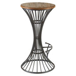 New Foundry Elm Wood And Metal Bar Stool