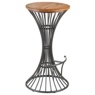 New Foundry Elm Wood And Metal Bar Stool