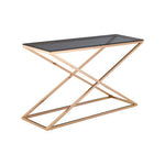 Montril Glass Top Criss Cross Console Table