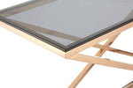 Montril Glass Top Criss Cross Console Table