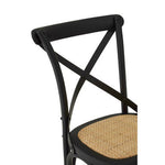 Lyon Black Oak Wood and Rattan Dining Chair