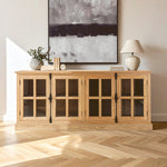Lyon Oak Wood Sideboard with Washed Grey Finish