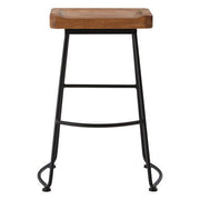 Lyon Weathered Oak Wood and Metal Bar Stool