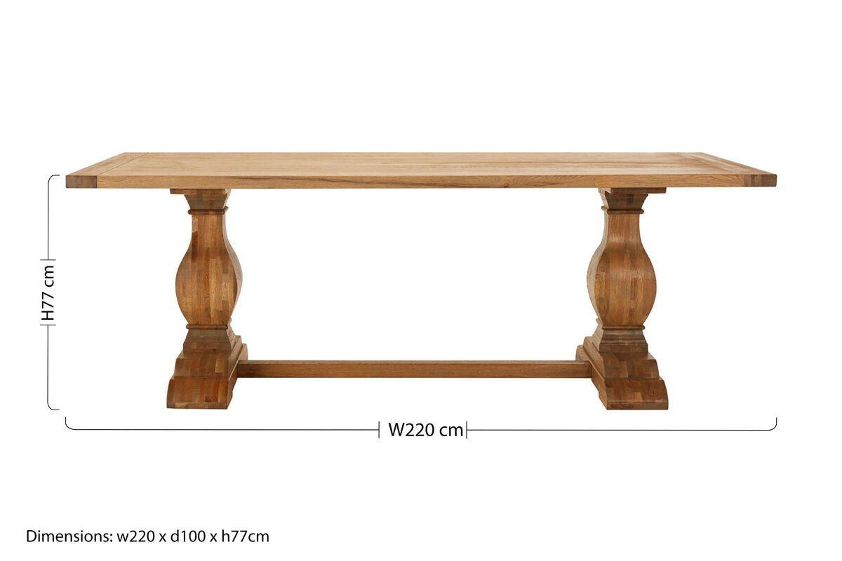 Lyon Oak Wood Dining Table