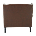 Fulham Brown Leather Effect Wing Armchair