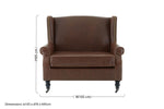 Fulham Brown Leather Effect Wing Armchair