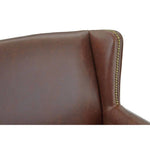 Fulham Brown Leather Effect Wing Armchair
