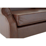 Fulham Brown Leather Effect Wing Armchair